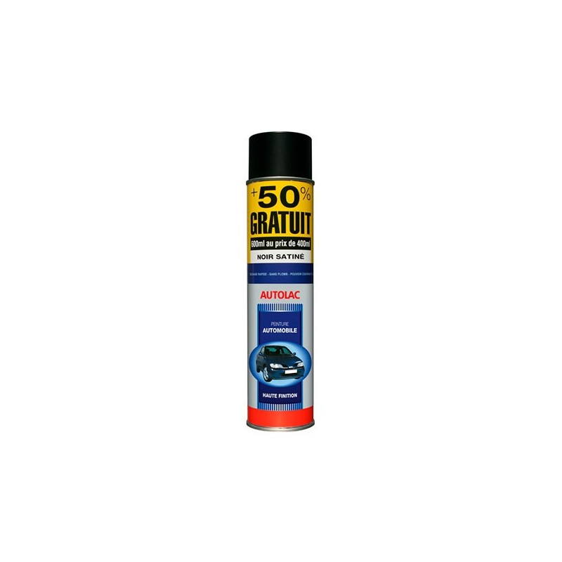 Aérosol noir satiné Autolac 400 ml + 200 ml offert 973113