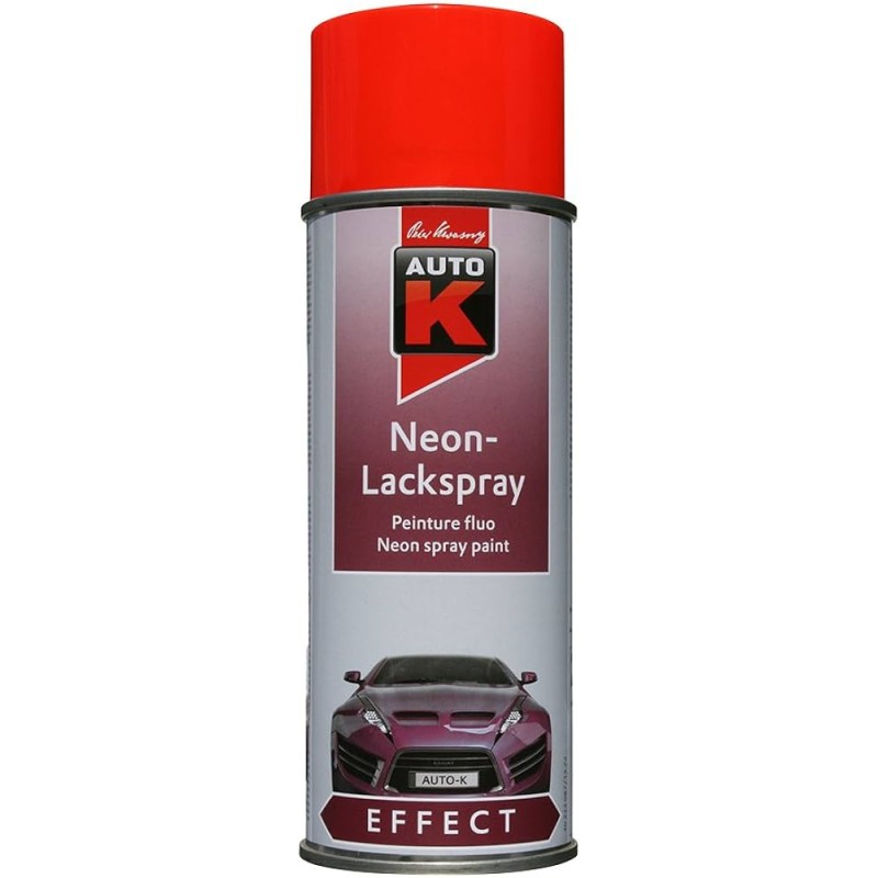Aérosol peinture fluorescente AUTO-K rouge 400ml réf 233088