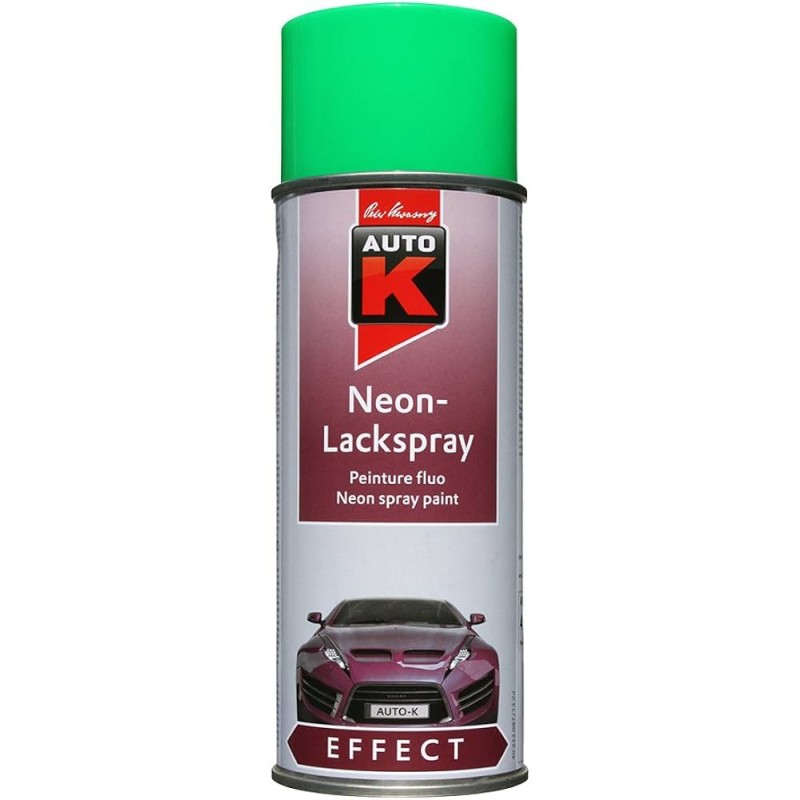 Aérosol peinture fluorescente AUTO-K vert 400ml réf 233089