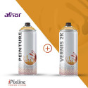Bombe de peinture 400 ml + bombe de vernis 2K (bi-composant)