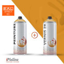 Bombe de peinture 400 ml + bombe de vernis 2K (bi-composant)